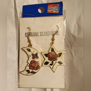 Vintage moon and star earrings